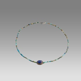 Ancient Egyptian Faience Bead Necklace c.300-50 BC.