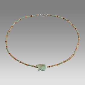 Ancient Egyptian Faience Bead Necklace c.300-50 BC.