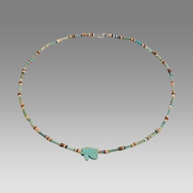 Ancient Egyptian Faience Bead Necklace c.300-50 BC.