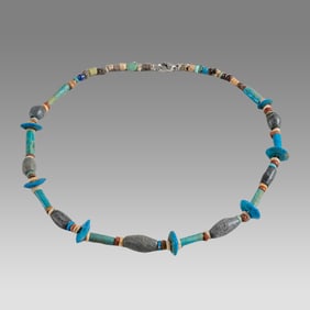 Ancient Egyptian Faience Bead Necklace c.300-50 BC.