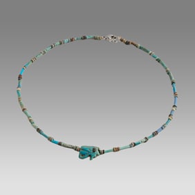 Ancient Egyptian Faience Bead Necklace c.300-50 BC.