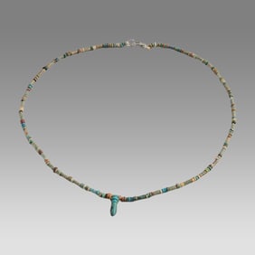Ancient Egyptian Faience Bead Necklace c.300-50 BC.