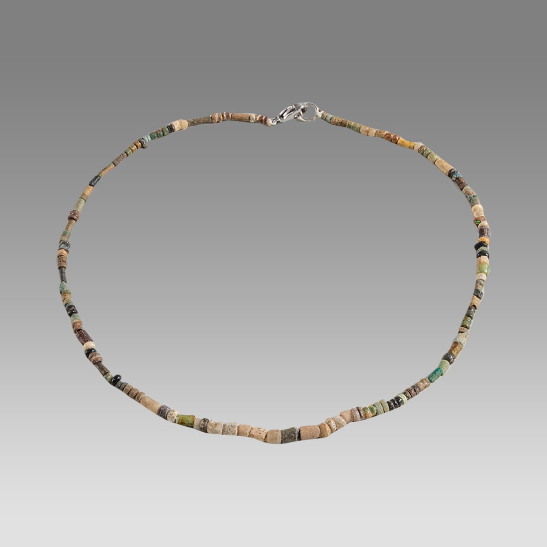 Ancient Egyptian Faience Bead Necklace c.300-50 BC.: Ancient Egyptian Faience Bead Necklace c.300-50 BC. Size 16 inches length. Great Looking single strand Faience Bead necklace. wearable. Provenance: Ex Secret Eyes Gallery New York 1970's-1980's.