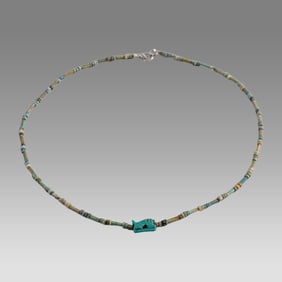 Ancient Egyptian Faience Bead Necklace c.300-50 BC.