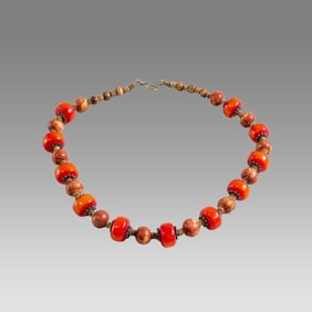 Middle Eastern Amber Bead Necklace.