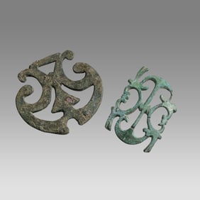 Lot of 2 Ancient Roman Military Bronze Horse, Ornaments c.2nd century AD.