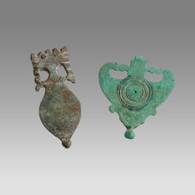 Lot of 2 Ancient Roman Military Bronze Horse, Ornaments c.2nd century AD.