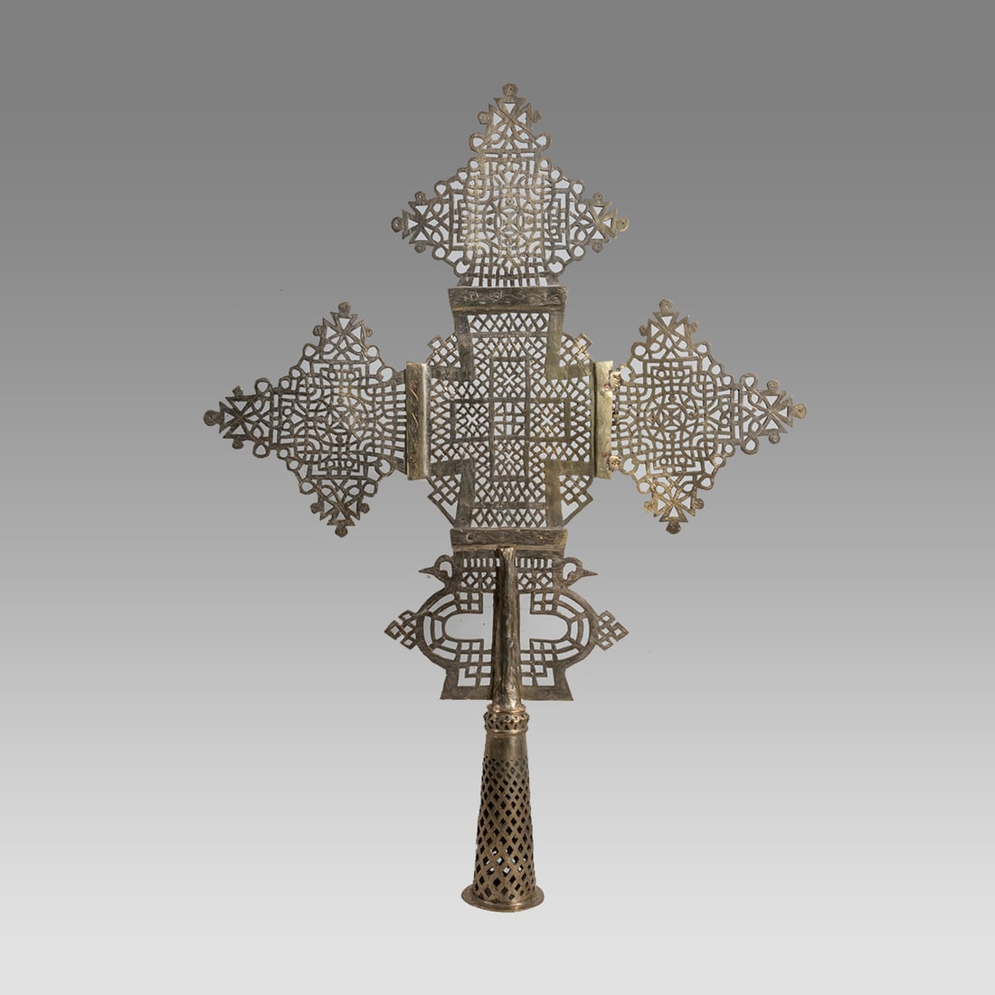 Large Coptic Processional Cross Ethiopian c.20th century. (1 of 2)
