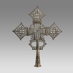 Large Coptic Processional Cross Ethiopian c.20th century.