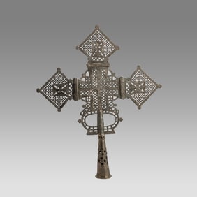Large Coptic Processional Cross Ethiopian c.20th century.