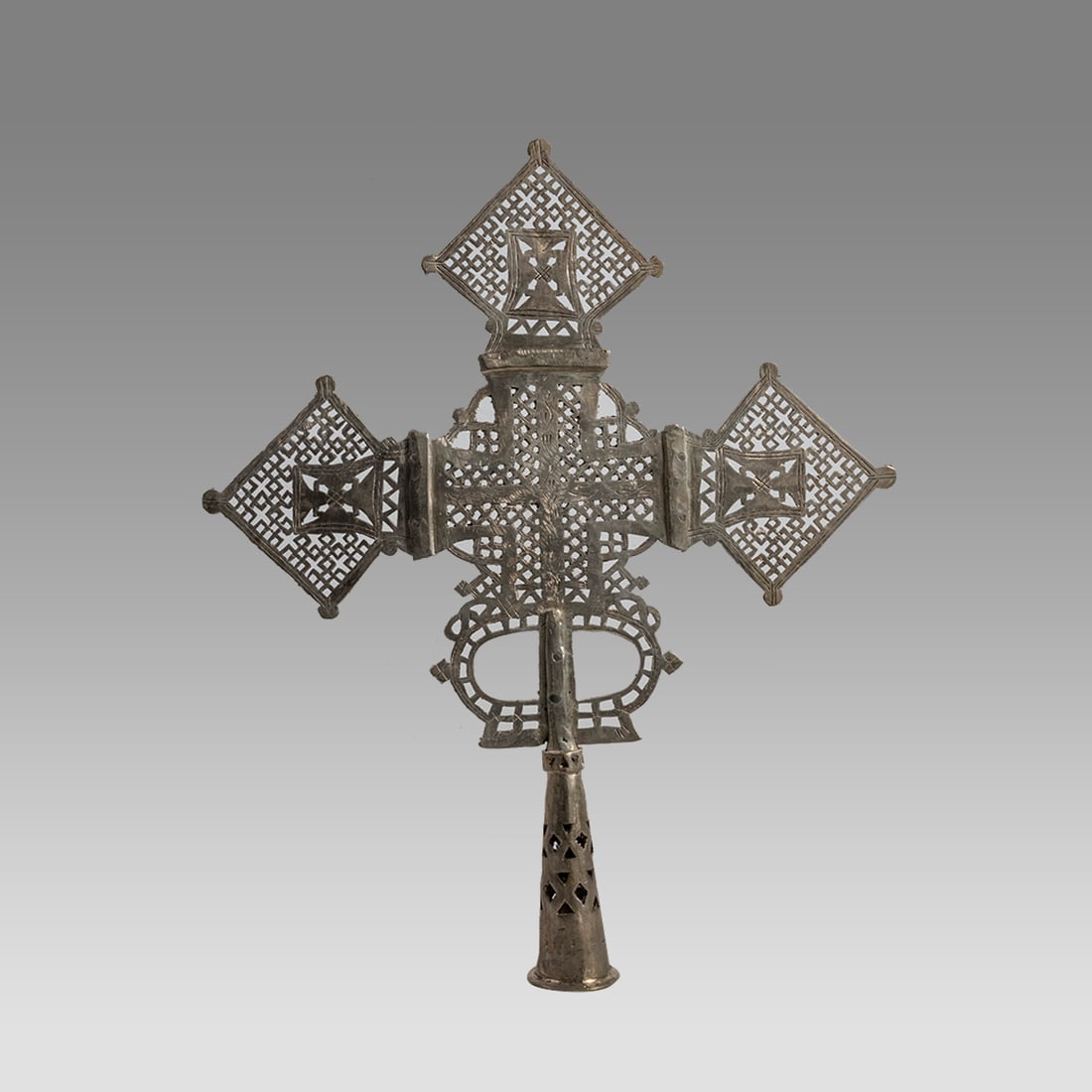 Large Coptic Processional Cross Ethiopian c.20th century. (1 of 2)