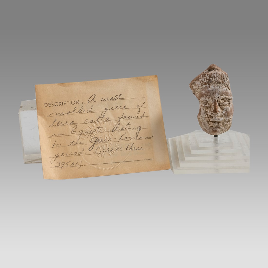 Ancient Greco-Roman Terracotta Head c.2nd-1st century BC. (1 of 1)