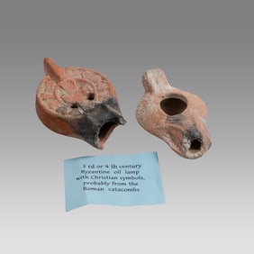 Lot of Ancient Byzantine Terracotta Oil Lamps c.400-600 AD.