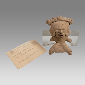 Ancient Pre Columbian Veracruz Pottery Figure Preclassic c.500-300 BC.