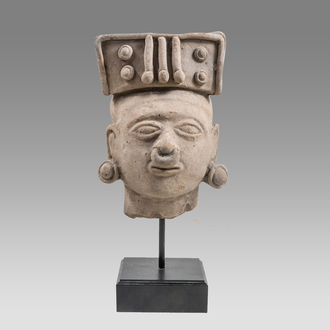 Ancient Pre Columbian LARGE Tomaco Pottery Head c.500-1000 AD. (1 of 3)