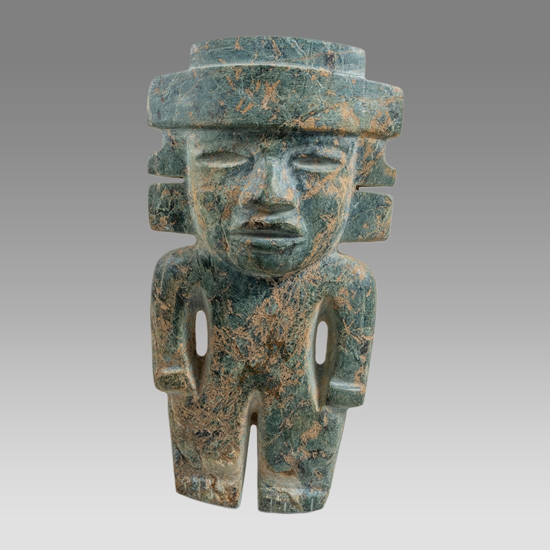 Teotihuacan Style Standing Stone Figure. (1 of 2)