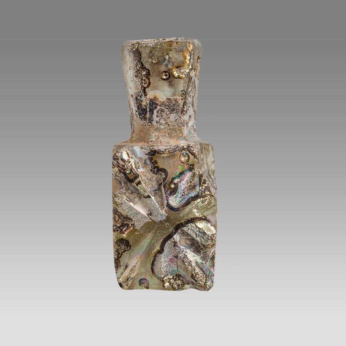 Ancient Islamic Cut Glass Bottle Ca. 6th - 8th century A.D. (1 of 2)