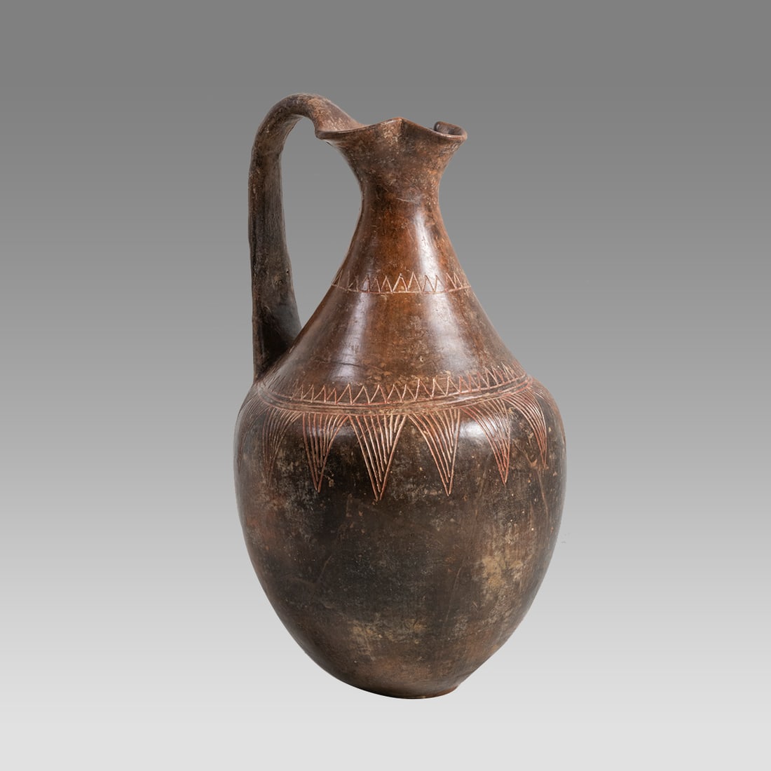 Ancient Etruscan Impasto Ware Trefoil Oinochoe Ca. 6th century B.C. (1 of 3)