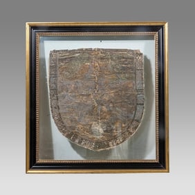 17th century European Roman Catholic Embroidered Textile Fragment From Pope Hood.