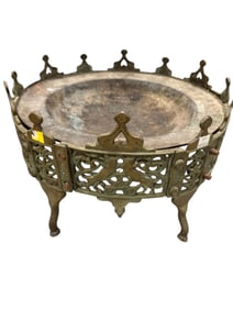 Huge Antique Persian ISLAMIC BRAZIER 15-16th Century Cast Bronze / Brass and Hammered Copper Brazier