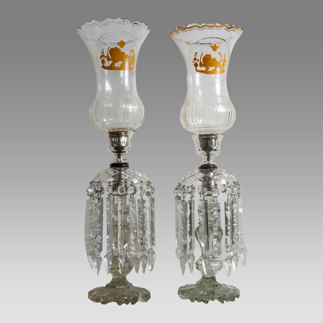 A Pair of 19th century Bohemian Glass Lusters. (1 of 1)