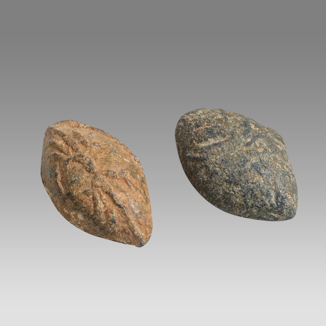 Lot of 2 Ancient Holy Land Roman Lead Sling Bullets c.1st-3rd century AD. (1 of 2)