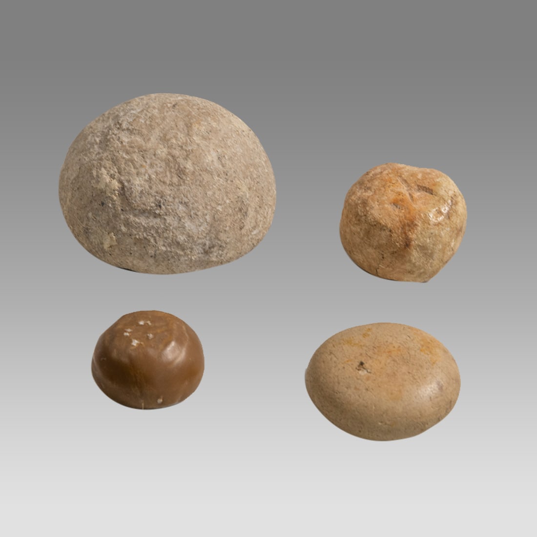 Lot of 4 Ancient Holy Land Judaean Stone Weights. c.7th century BC. (1 of 2)