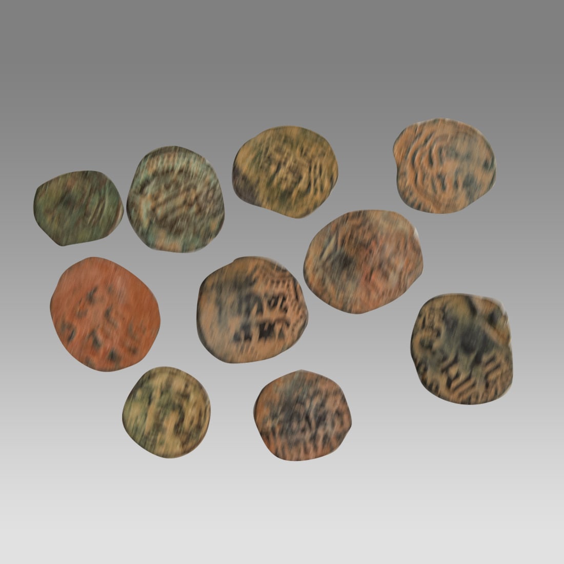 Lot of 6 Ancient Islamic Bronze Coins Umayyad, Ayyubids Dynasties c.8th-14 century AD. (1 of 4)