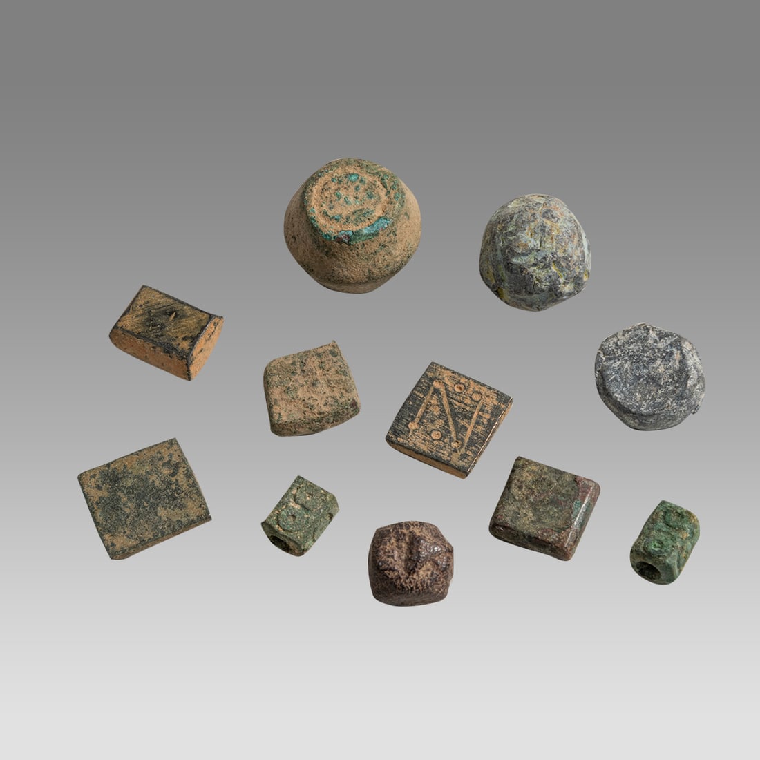 Lot of 11 Ancient Roman, Byzantine Bronze Weights c.2nd-10th century AD. (1 of 1)