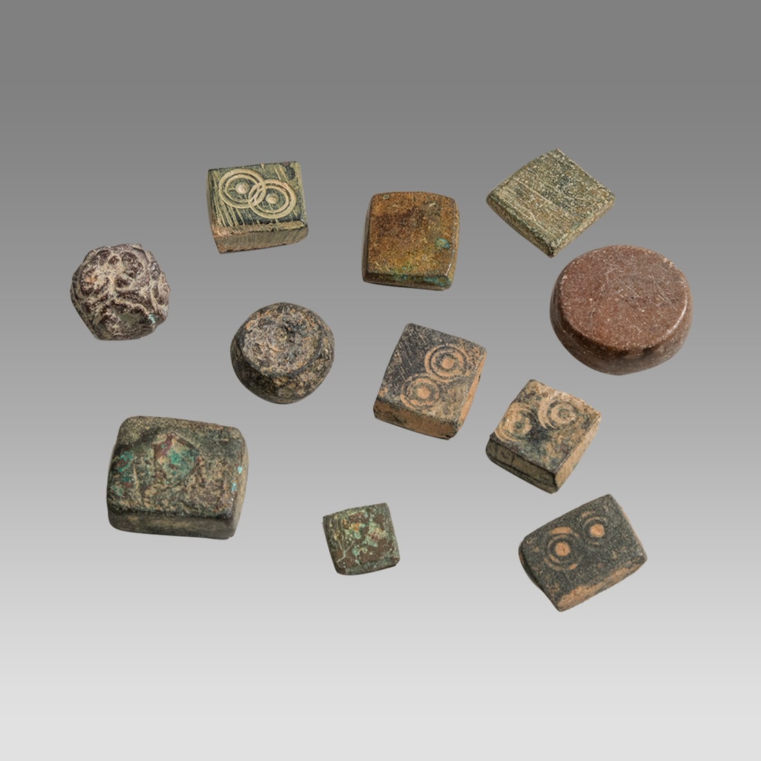 Lot of 11 Ancient Roman, Byzantine Bronze Weights c.2nd-10th century AD. (1 of 1)