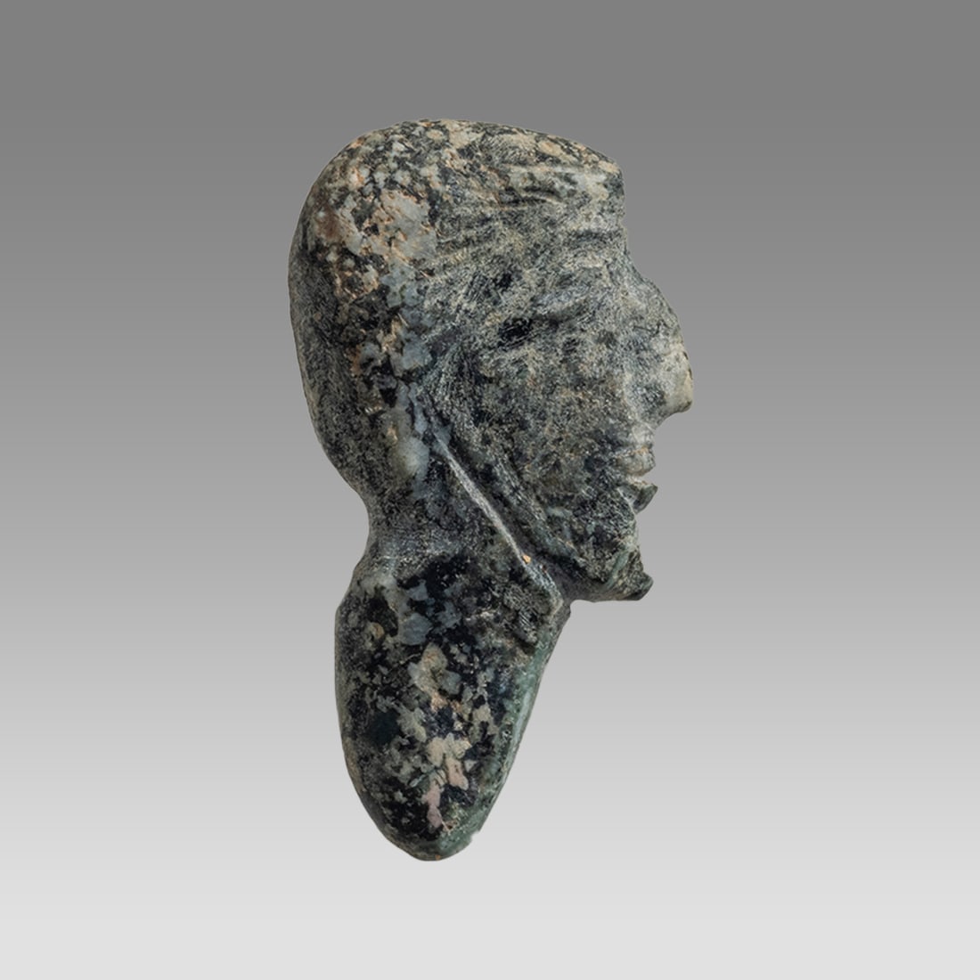 Ancient Mesopotamian Stone Profile Head c.6th century B.C. (1 of 2)