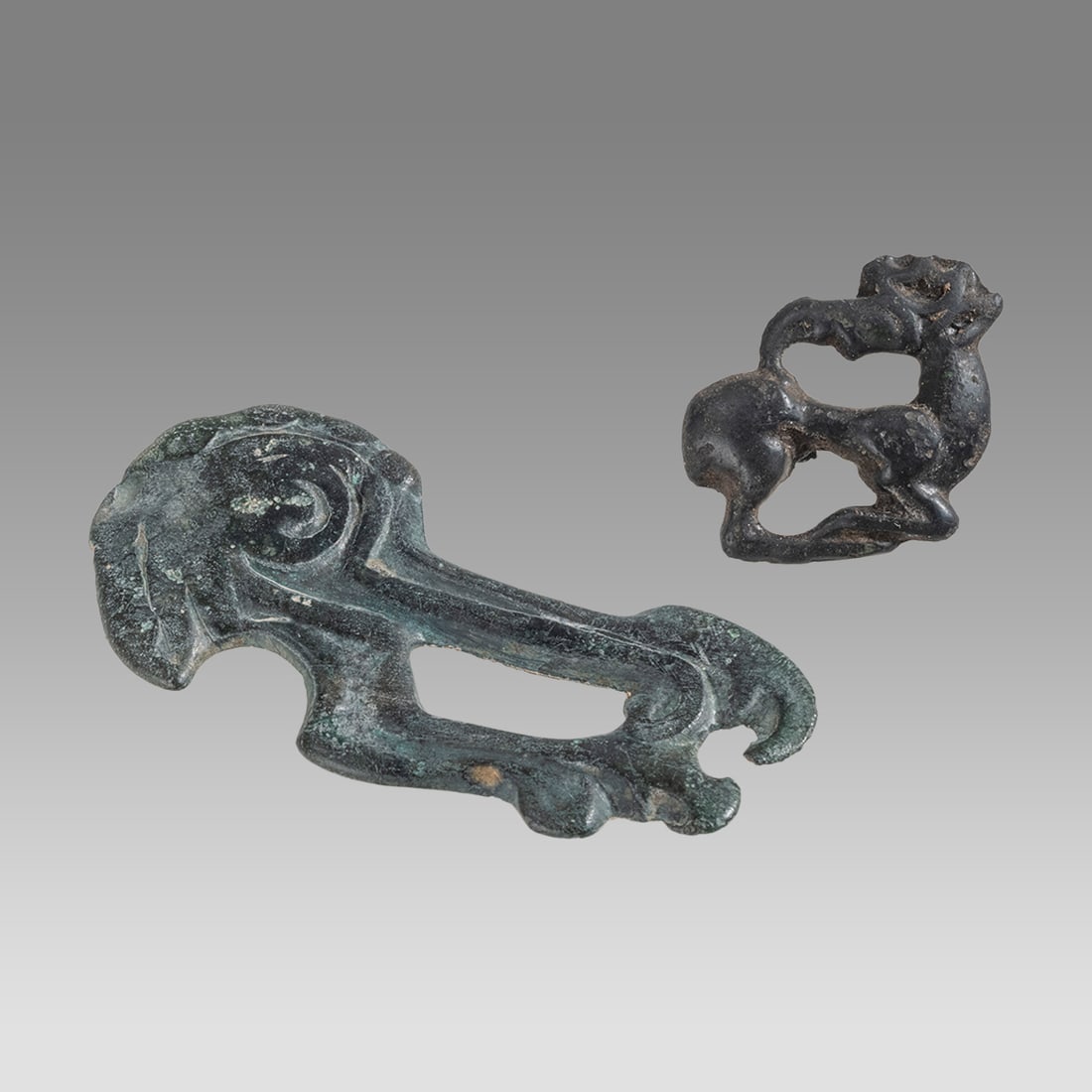 Lot of 2 Ancient Scythian Bronze Animal Ornaments c.4th century BC. (1 of 2)