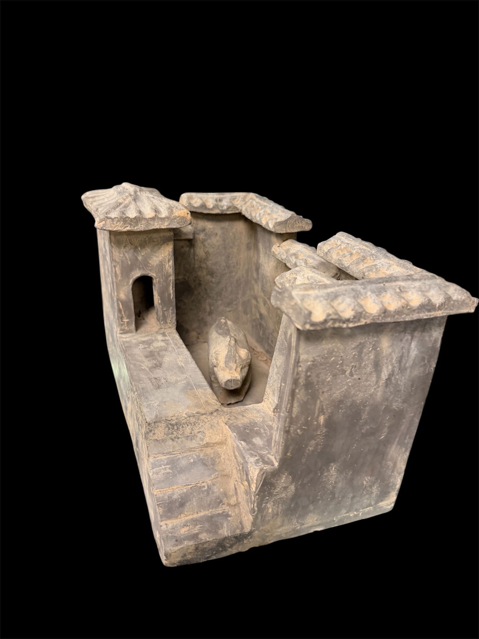 Ancient China, Han Dynasty Terracotta Model Of Pigsty c.206 BC-220 CE. - 3