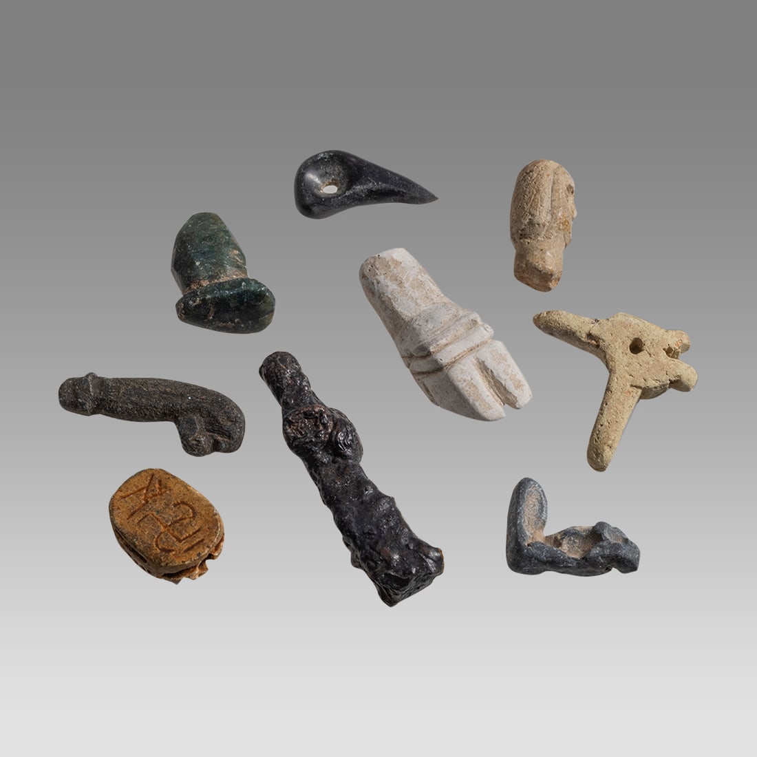 Lot of 9 Near Eastern Stone Amulets c.6th century BC. (1 of 2)