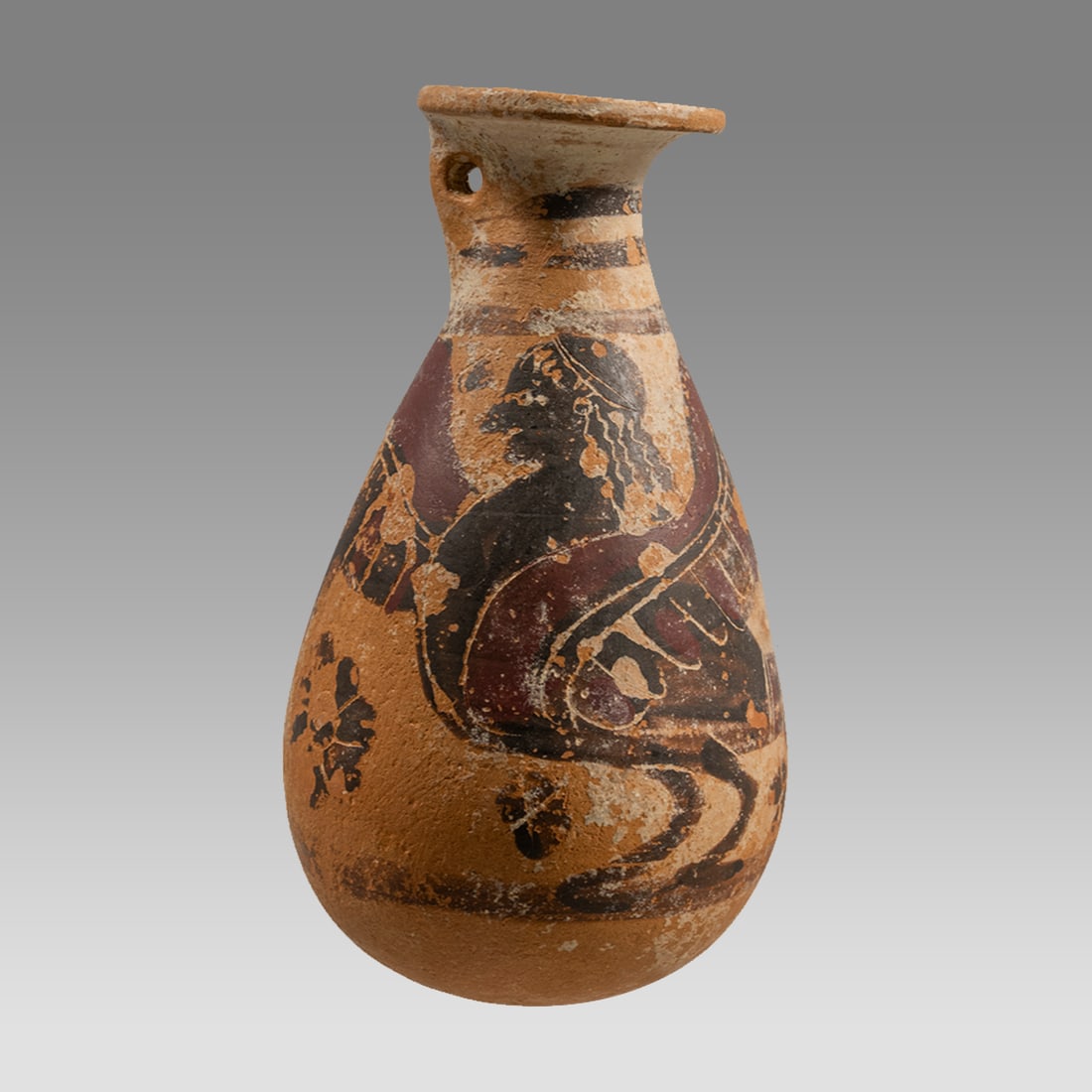Ancient Greek Corinthian Vessel With Sphix c.4th century BC. (1 of 3)