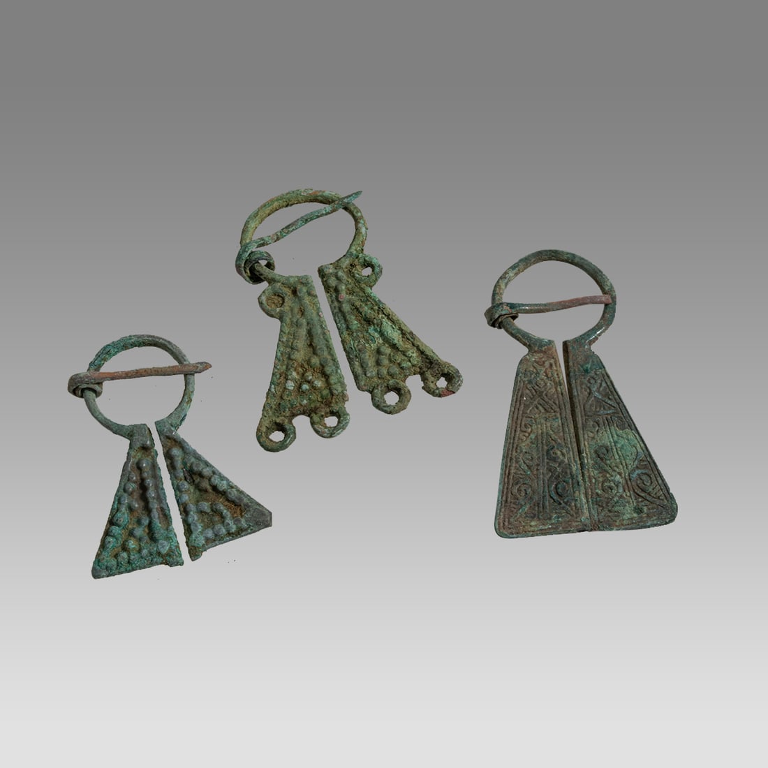 Ancient Kievan, Rus Viking Lake Ladoga Bronze Penannular Goose Foot Fibulas c.800-1100 AD. (1 of 1)
