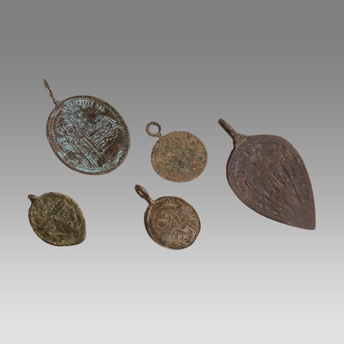 Lot of 5 Medieval Christian Religious Medals c.1400 AD. (1 of 1)