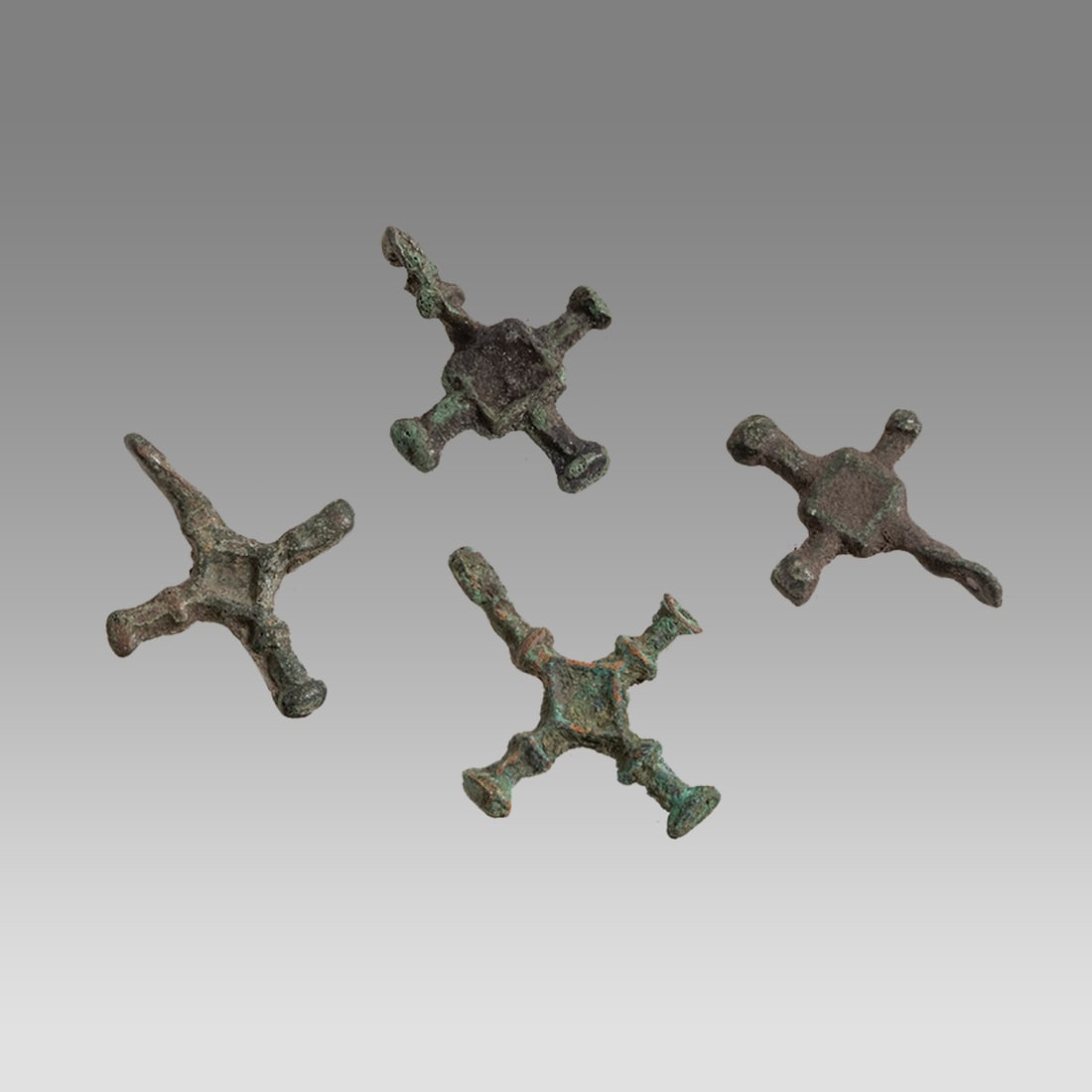 Lot of 4 Kievan, Rus Novgorod Bronze Crosses c.1136-1478 AD. (1 of 1)