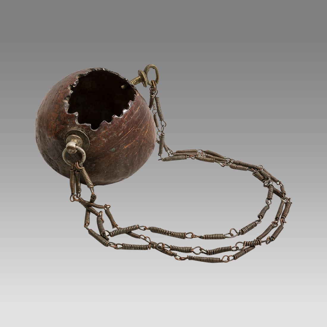 Antique Islamic Coconut Shell Kashkul. (1 of 2)