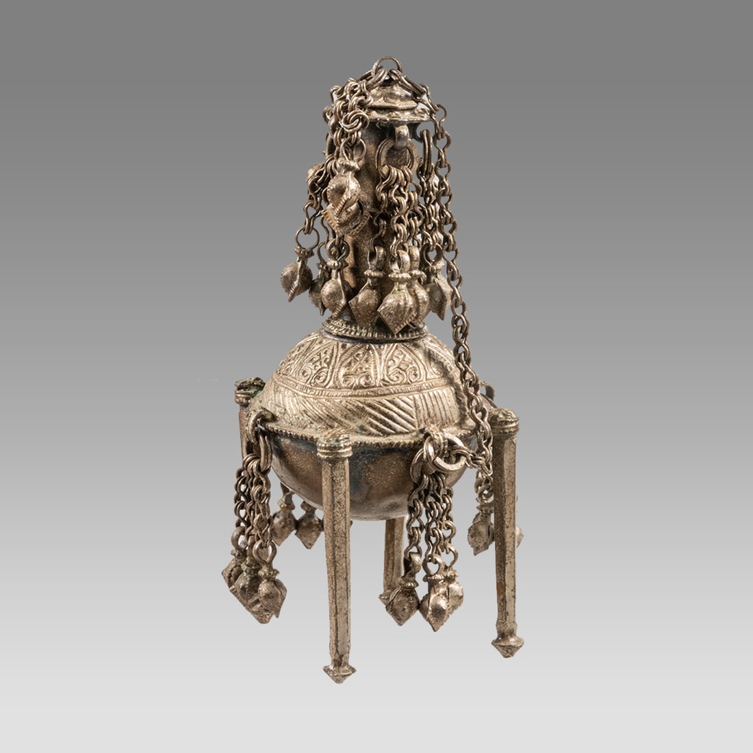 Indian Silver Kohl Jar. (1 of 1)