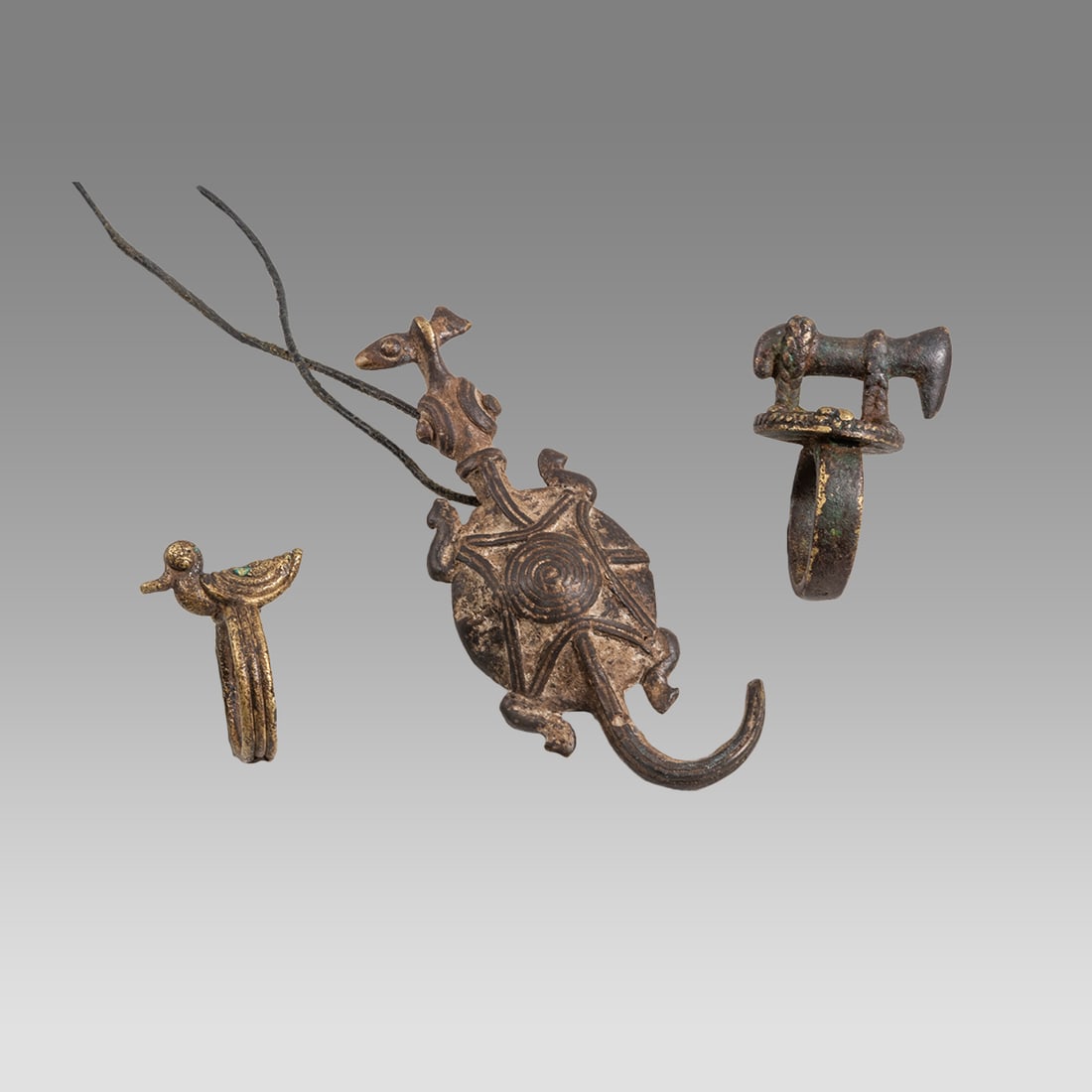 Lot of 3 African Rings, Amulet. (1 of 2)