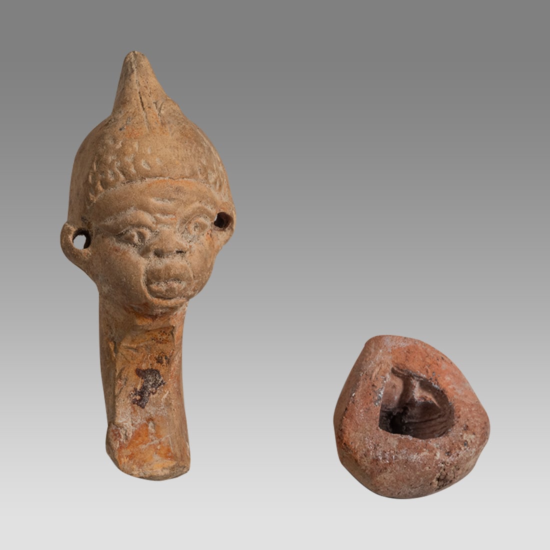 Ancient Roman Egypt Terracotta figural fragment, Mold. (1 of 2)