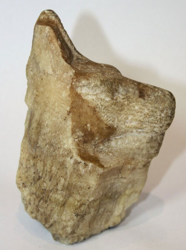 Ancient Egyptian Alabaster Canupic Jar lid with Anubis (1 of 3)