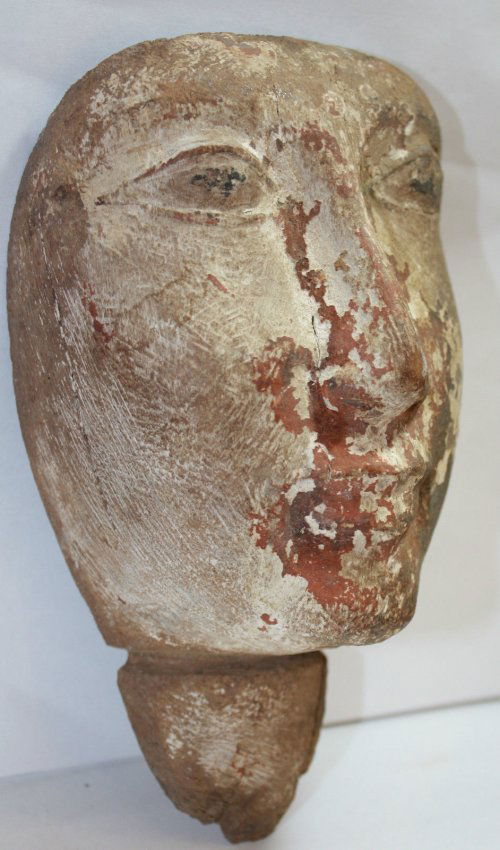 Ancient Egyptian Mummy Wood Mask ca. 1075-30 B.C. (1 of 3)