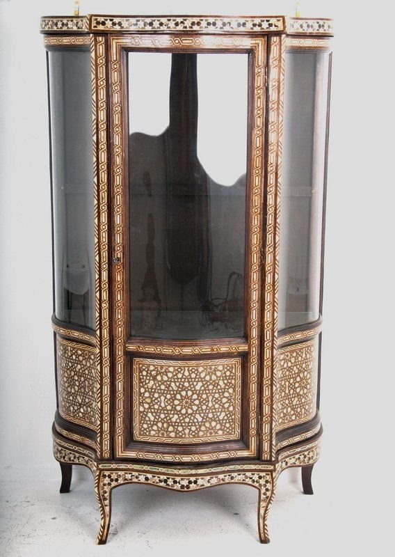 19th Cent SYRIAN mother of pearls Inlaid wood Cabinet (1 of 5)