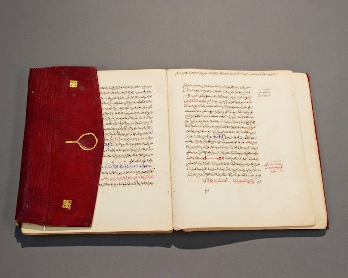 Islamic Hand-written Manuscript/Prayer Book/Quran: Islamic hand written manuscript/prayer book/Quran, 18-19th century, handwriting in Maghreb, north African or Moroccan Islamic. 103 pages with a leather cover; 19 lines a page. 7.5 x 9 Inches