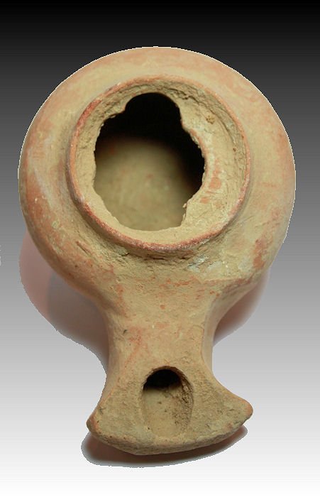 Ancient Holy Land, Herodian Terracotta Oil Lamp Circa 2 (1 of 2)