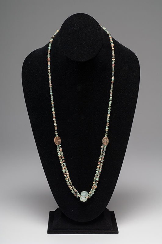 Ancient Egyptian Faience Beaded Necklace with Scarabs (1 of 4)