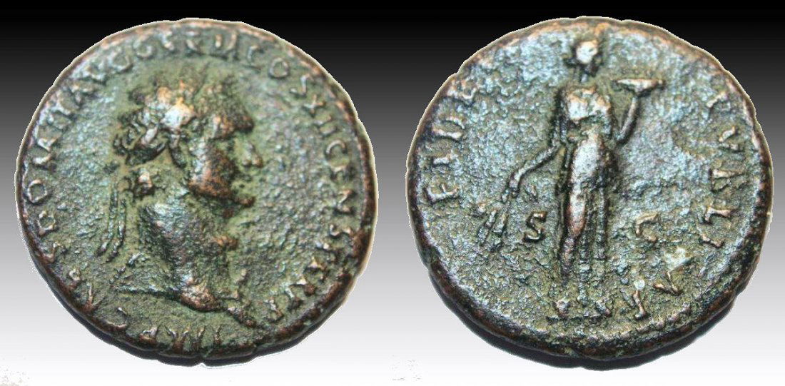 DOMITIAN. 81-96 AD. Æ As (28mm, 10.7 gm). Struck 87 AD. (1 of 1)