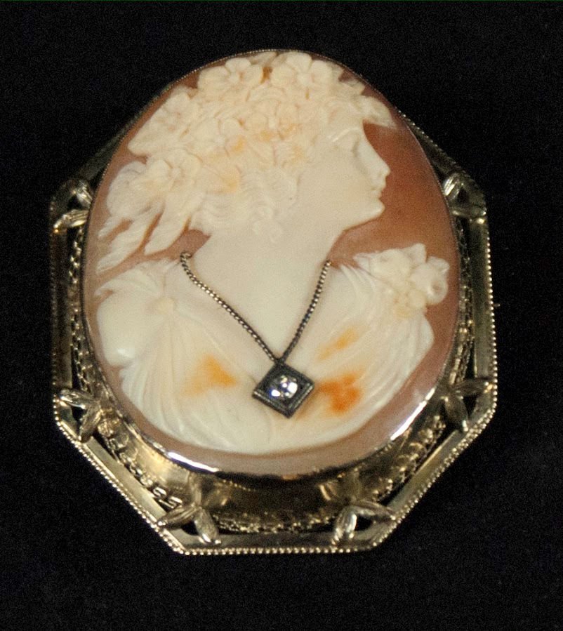 Vintage 14k American Cameo Brooch/Pendant. (1 of 1)